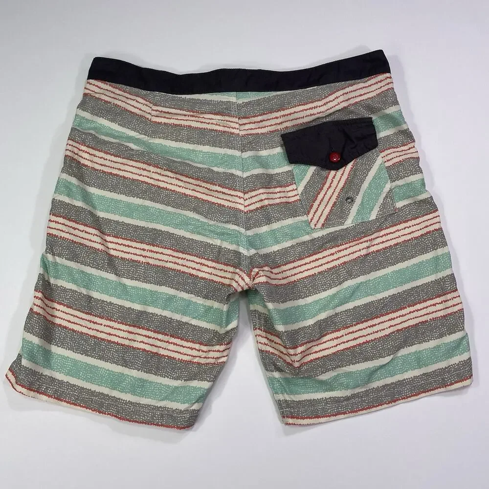 Katin Board Shorts Men’s 33 Swim Trunks Surf Striped Drawstring 8”